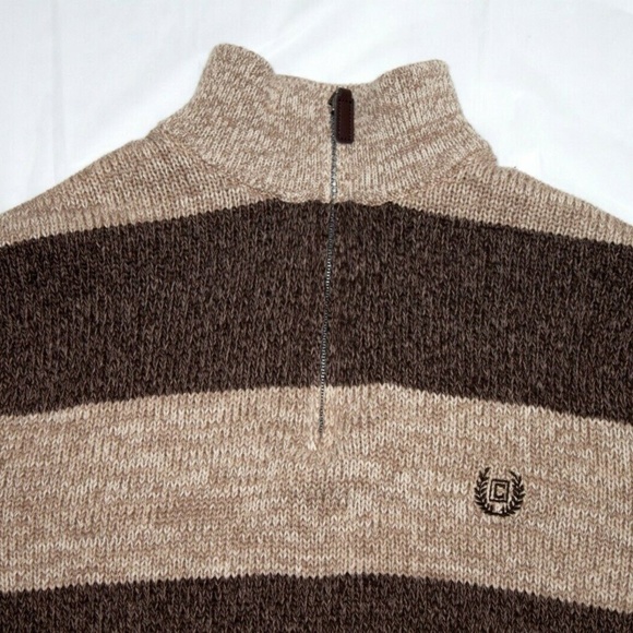 Chaps Mens Long Sleeve 3/4 Zip Pullover Sweater Si - Picture 8 of 8